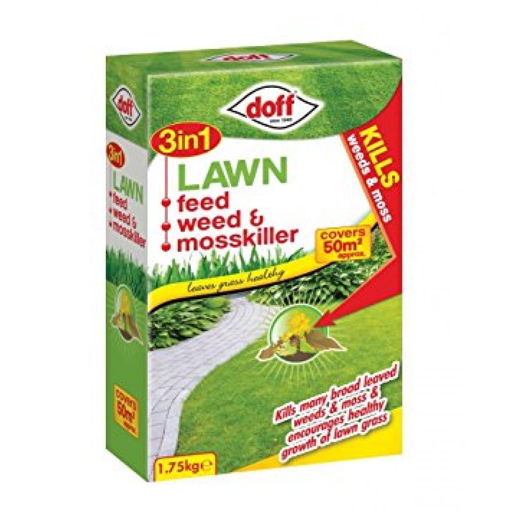 Doff 3 In 1 Lawn Feed Weed & Moss Killer 1.75kg