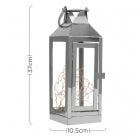 Medium Chrome 4 Sided Hurricane Lantern with 50 LEDs